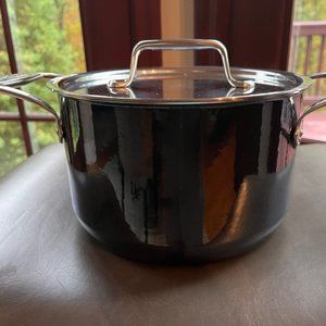 FUSIONTEC™ Natural Ceramic w/ Steel Core Soup Pot & lid, 4 quart Black